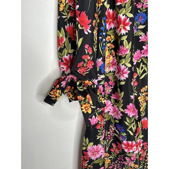Off The Shoulder Floral short Mini Shift Dress Vince Camuto‎ Bows Romantic Sz 4 - Picture 3 of 10